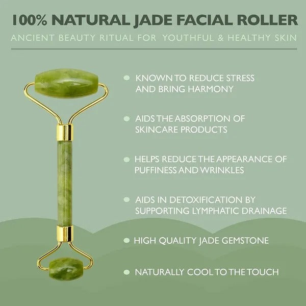 Jade Roller & Ice Face Mask Set – Migraine Relief, Puffiness Reduction & Facial De-Puffing Skin Care Tool