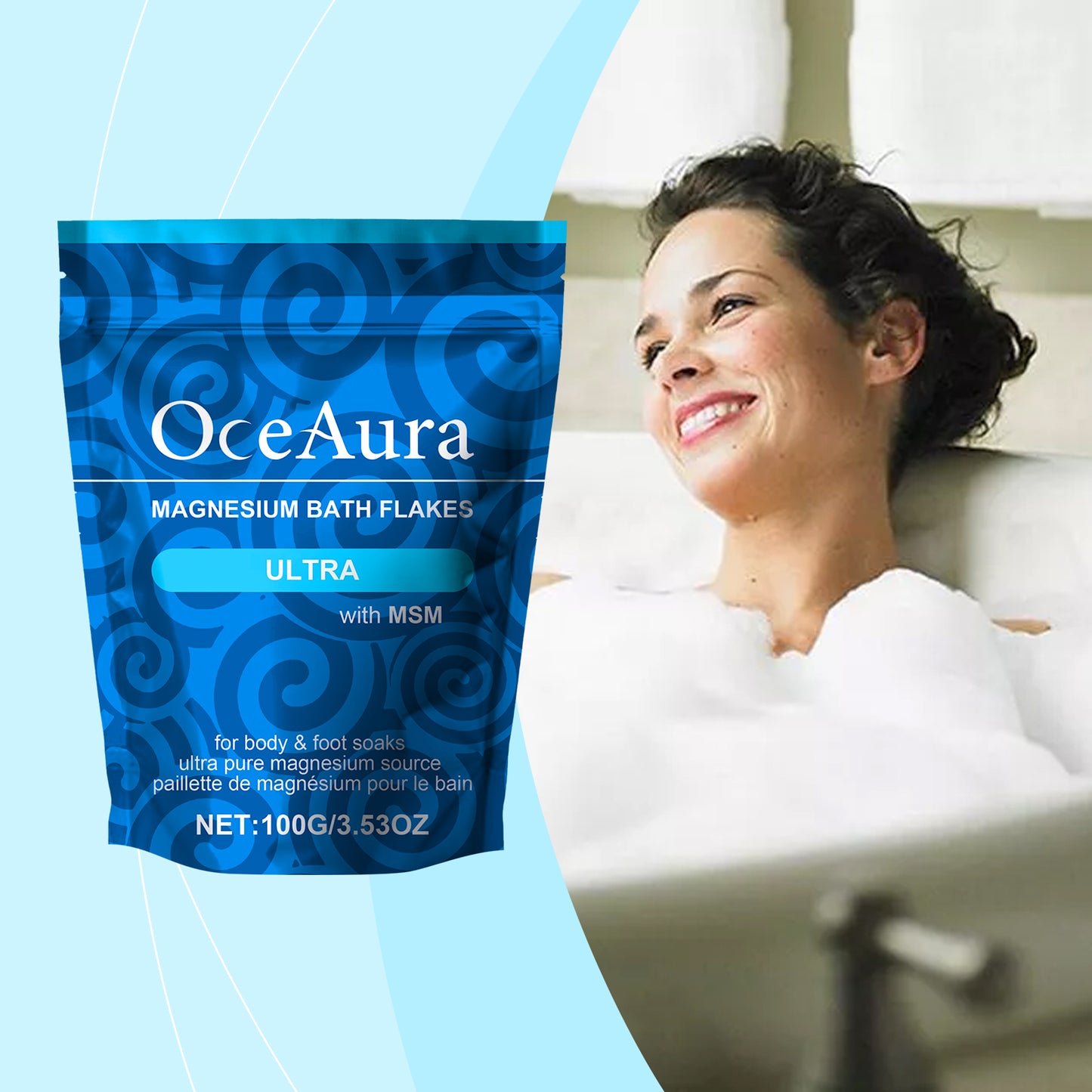 OceAura Magnesium Bath Salts | Daily Cleansing, Nourishing & Discomfort Relief