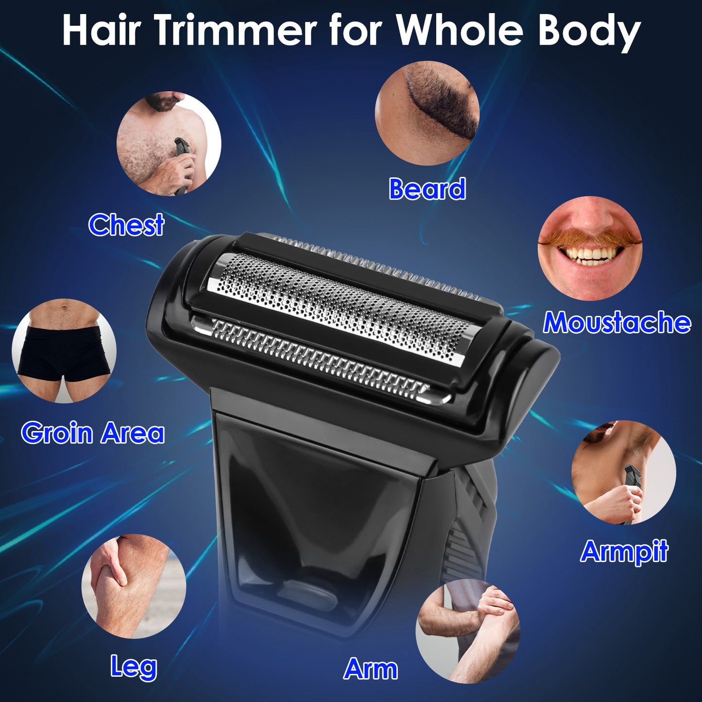 2-in-1 Precision Body Groomer – Waterproof Cordless Trimmer with LED Display & Guard Comb