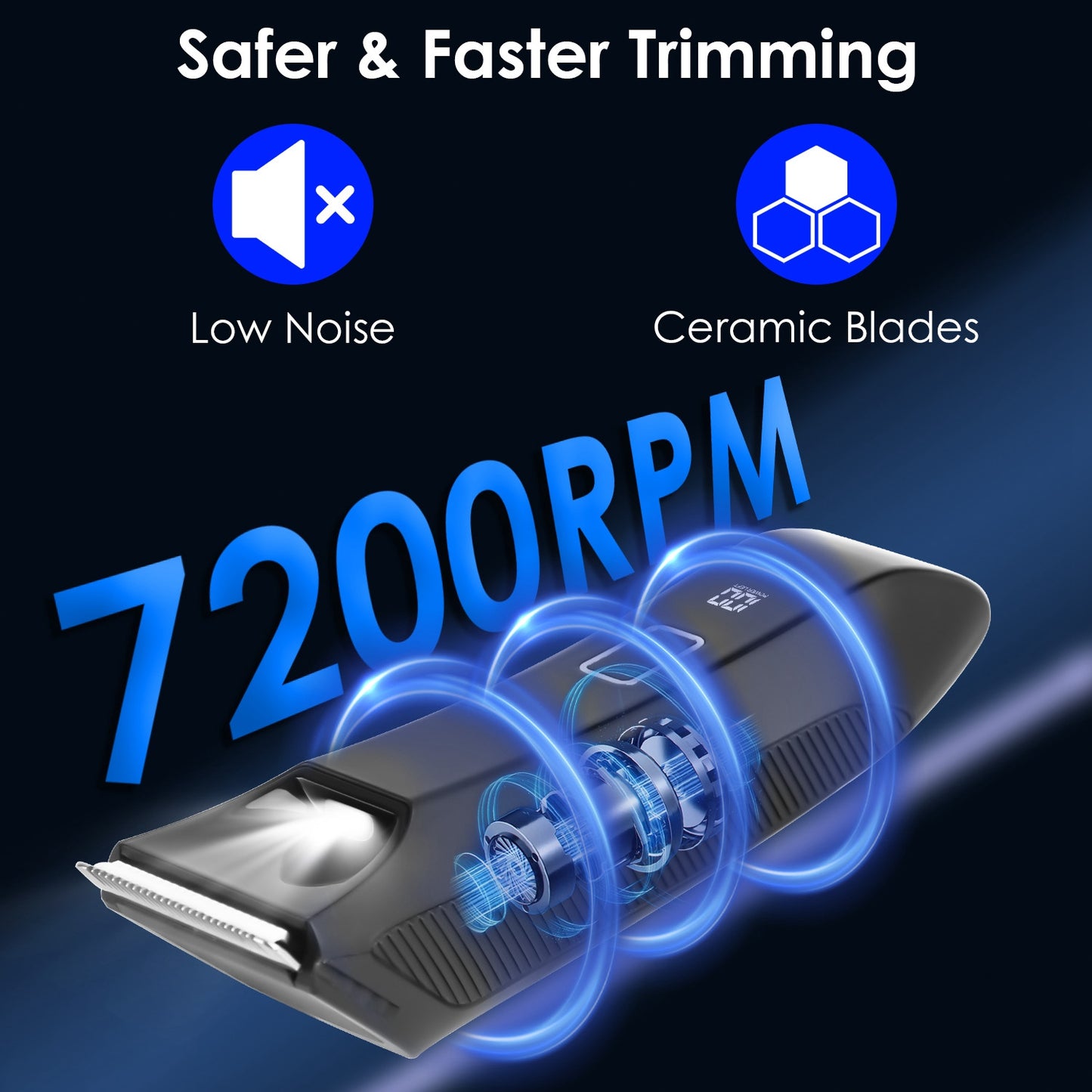 2-in-1 Precision Body Groomer – Waterproof Cordless Trimmer with LED Display & Guard Comb