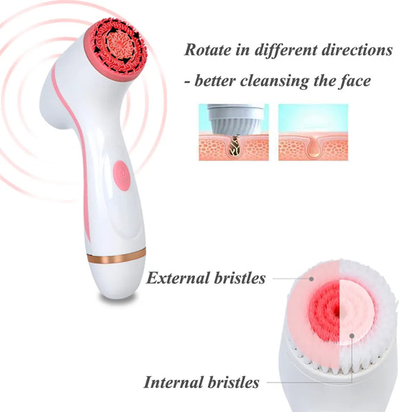 Facial Spa System - Rechargeable Spin Brush Set for Deep Cleaning - MyHabun