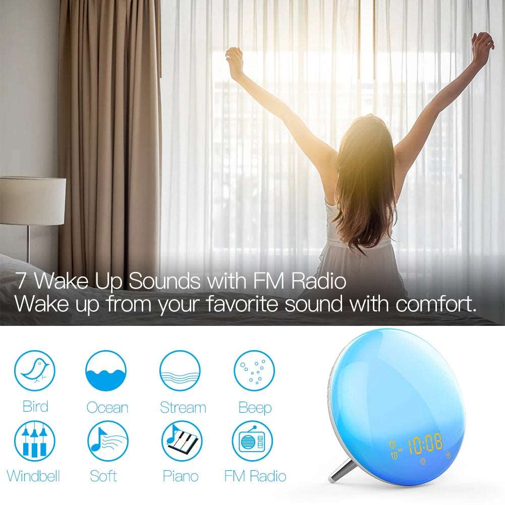 Smart Sunrise Alarm Clock with Voice Control