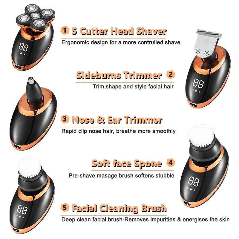 LCD Electric Shaver - Waterproof Grooming Kit