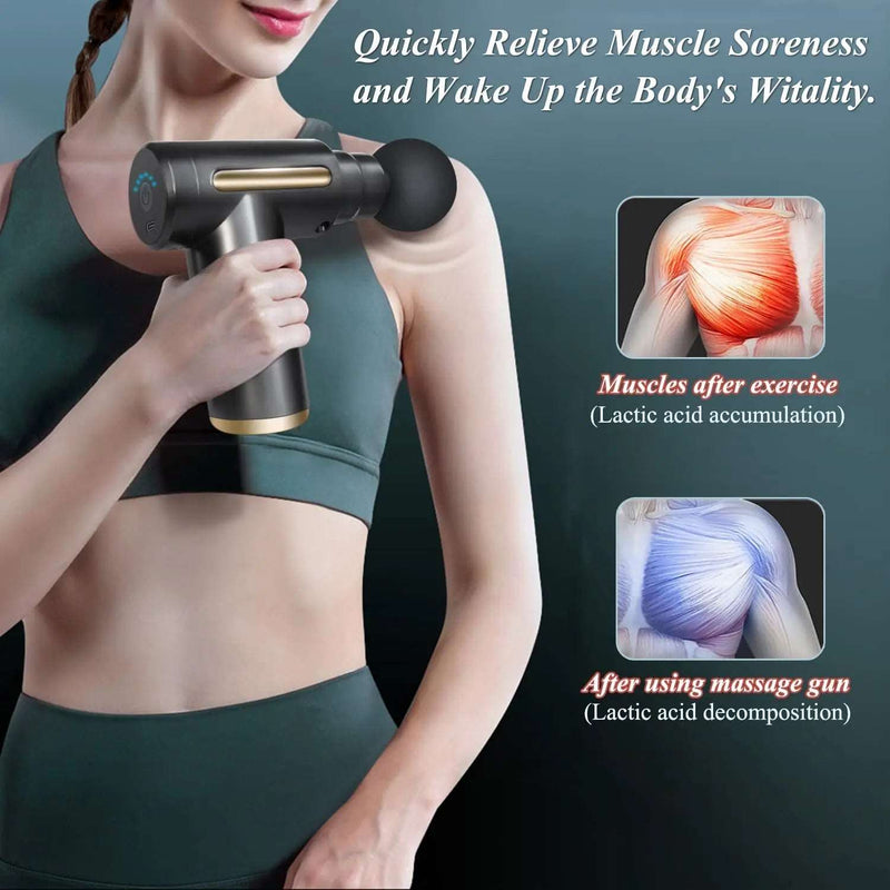 Mini Massage Gun with 6 Speeds and 4 Heads