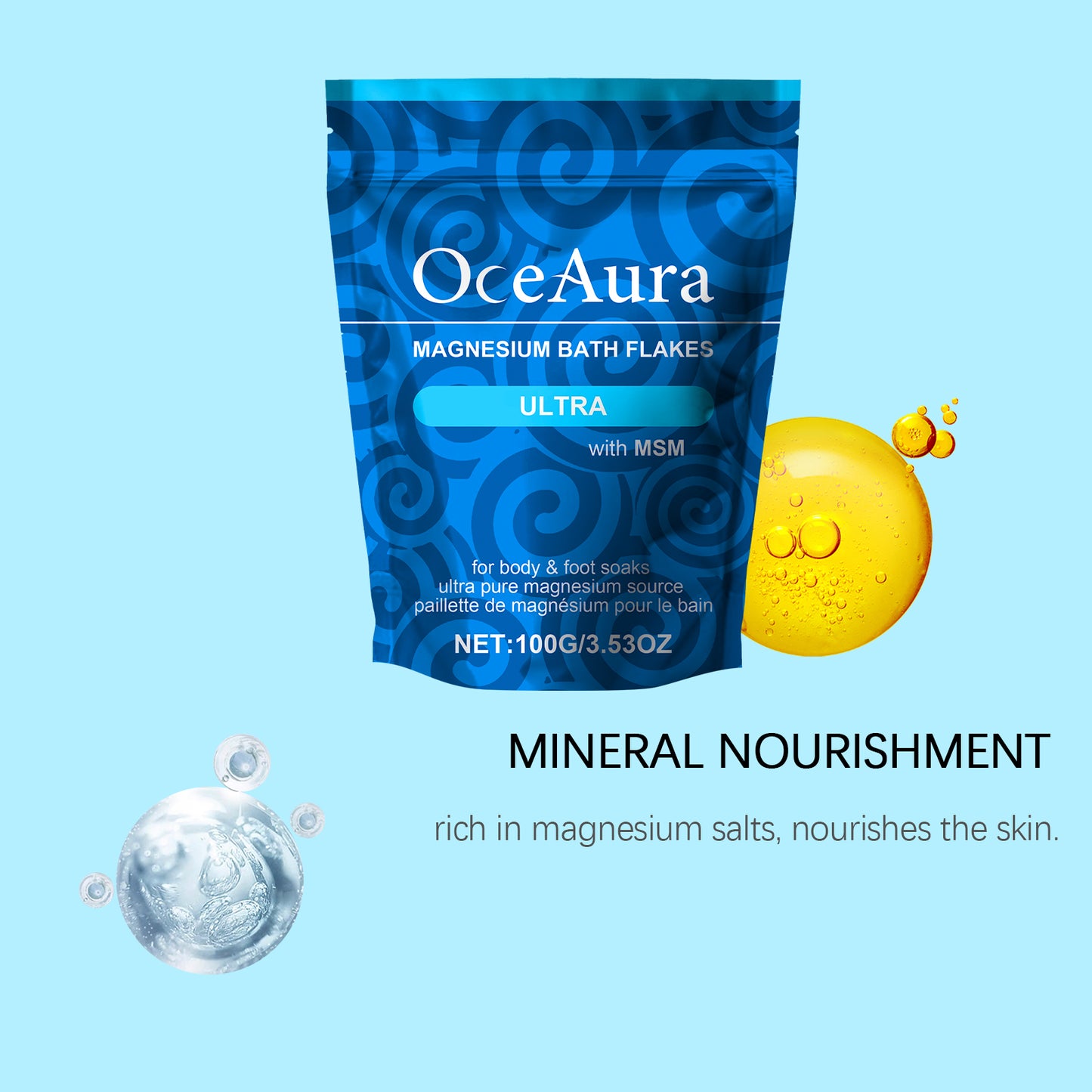 OceAura Magnesium Bath Salts | Daily Cleansing, Nourishing & Discomfort Relief