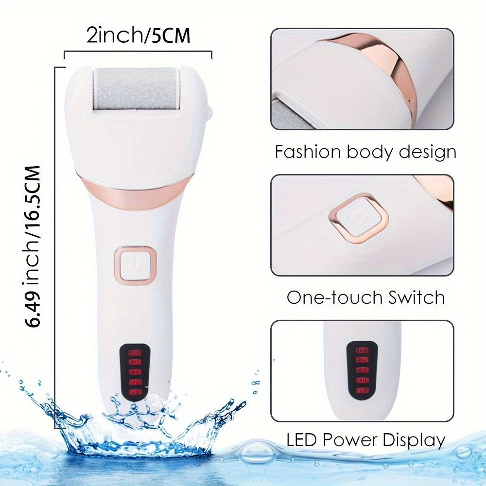 Rechargeable Electric Foot File & Callus Remover | Professional Pedicure Kit | 3 Rollers for Dead Skin & Cracked Heels
